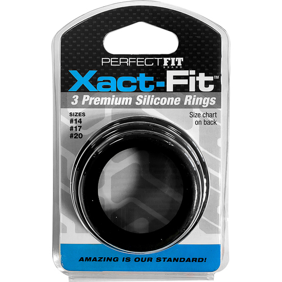 Kit Xact Fit 3 Anneaux En Silicone - 3,5 Cm, 4 Cm Et 5 Cm