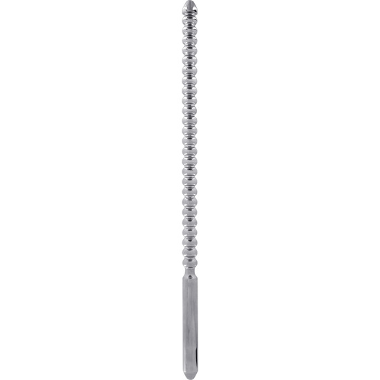 Dip Stick Nervuré - Plug Pénis 10 Mm - Argent