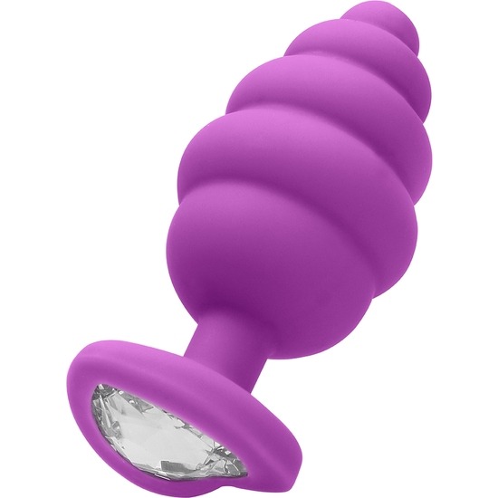 Plug Cœur Diamant Côtelé Extra Large - Violet