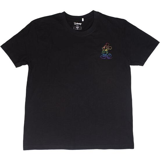 T-shirt Court Noir Acid Wash Disney Pride