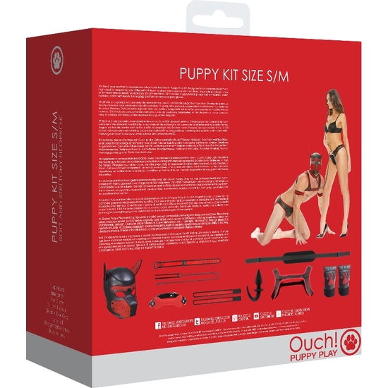 OUCH PUPPY PLAY - KIT CHIOT NÉOPRÈNE - ROUGE