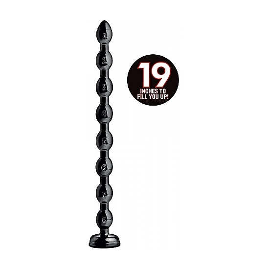 Tuyau Perles Dildo 58x7,6cm - Noir