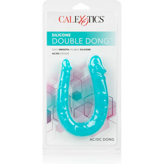 PÉNIS DOUBLE SILICONE - TURQUOISE