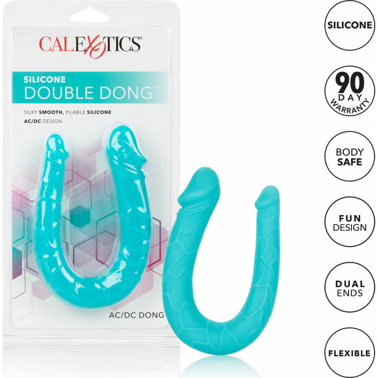 PÉNIS DOUBLE SILICONE - TURQUOISE